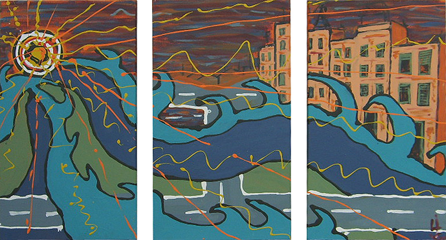 Inundación: 130 cm x 70 cm (Tríptico)