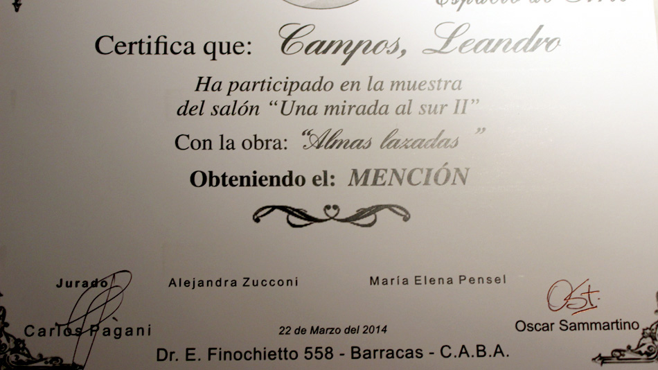 Salón “Una mirada al sur II”, Espacio de Arte Gisel Durán. Marzo 2014