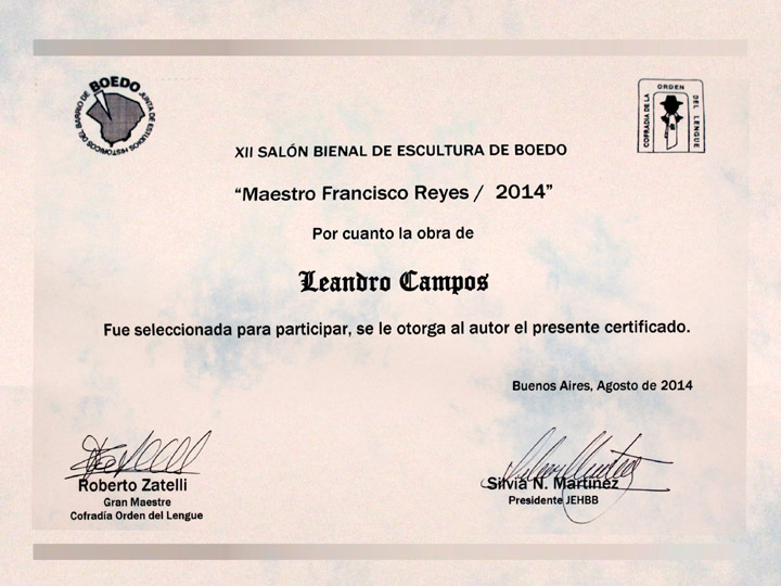 Salón Bienal de Escultura de Boedo. Agosto 2014