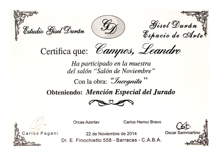 “Salón de Noviembre”, Espacio de Arte Gisel Durán. Noviembre 2014